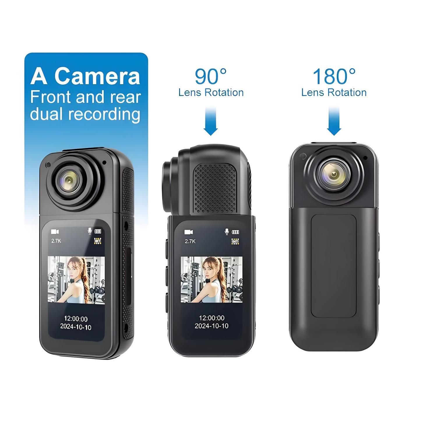 Thumb Camera 2.7K Mini Wifi Action Camera 180° Rotate Sport Cam DV Cycling Recorder Magnetic Attraction Outdoor Small Camcorder