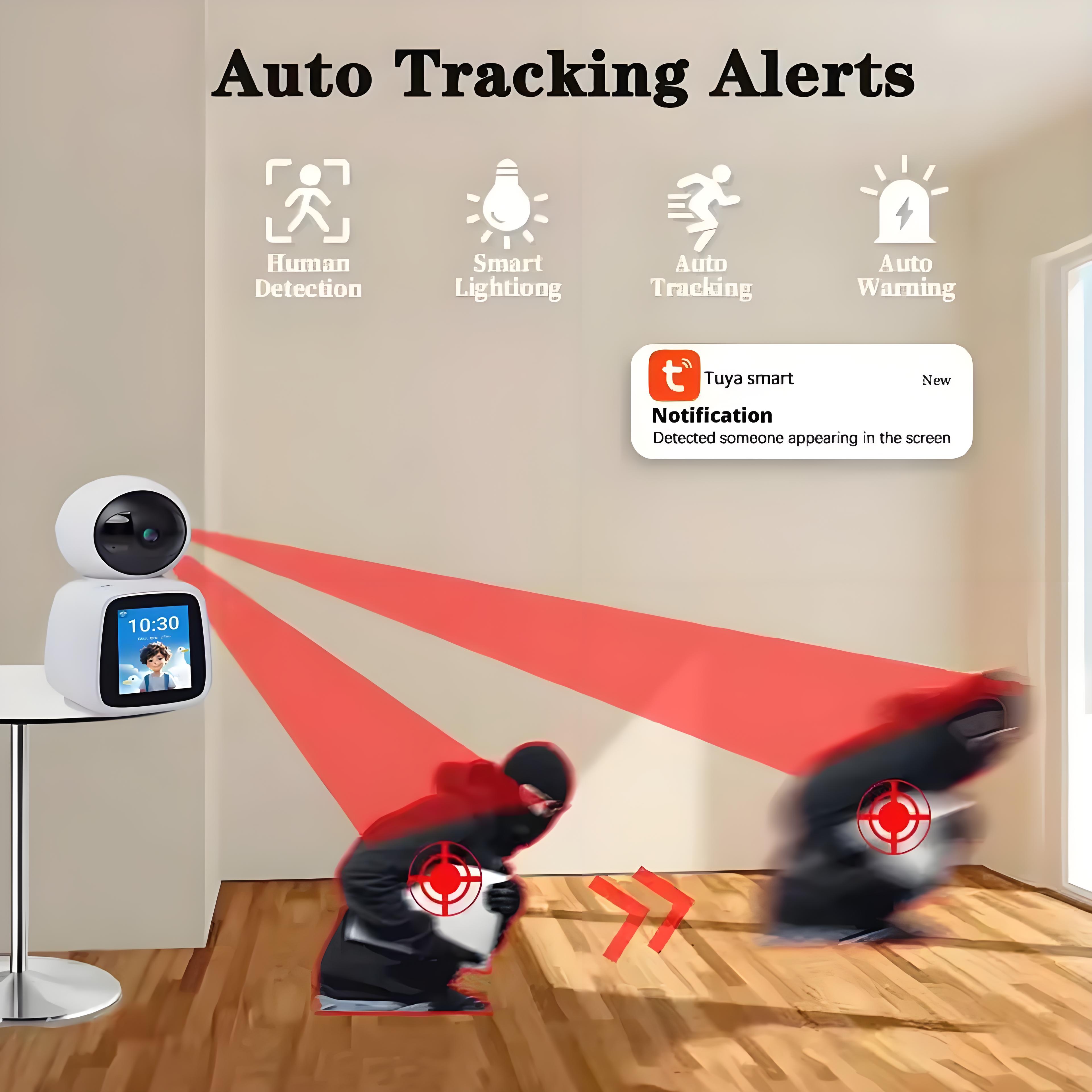 Tuya Wifi IP Camera PTZ Indoor 4MP Two-way Voice Video Call Monitoring Cam Baby Monitor 1080P HD Color Night Vision Surveillance