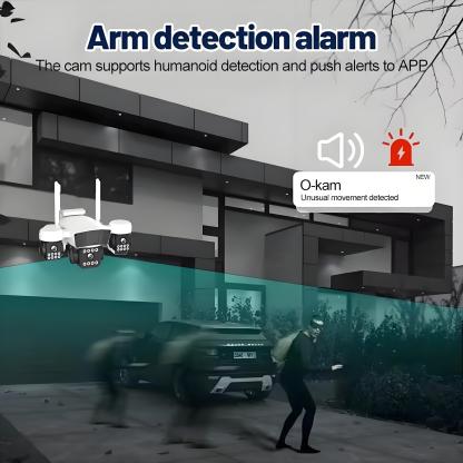 Three Lens PTZ IP Camera Outdoor 6K 12MP HD Three Screen WiFi Security Camera Auto Tracking Triple Screens Wireless CCTV Camera