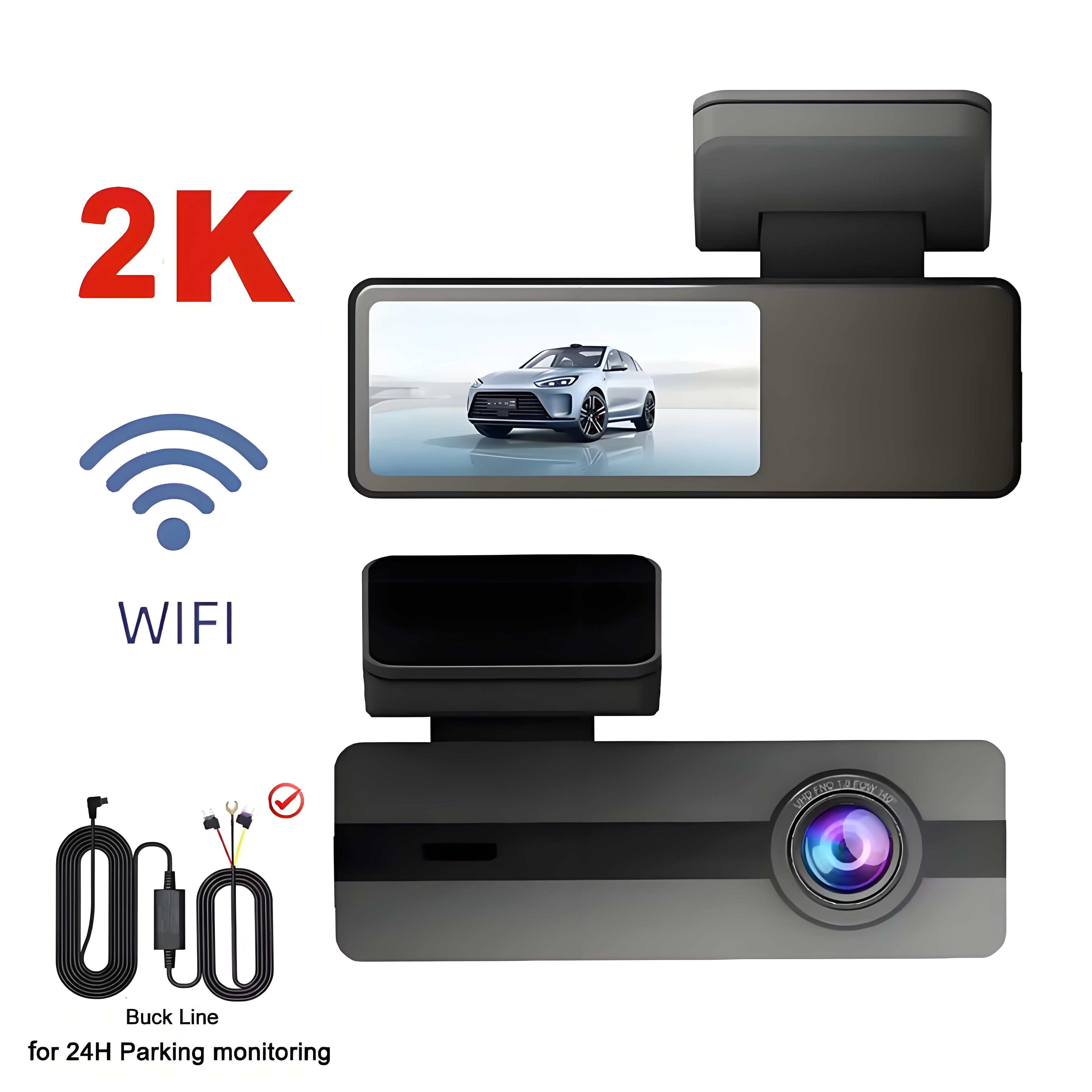 2K Car DVR GPS Dash Cam 1440P Video Recorder WiFi/App Control Dash Camera WDR G Sensor Night Vision Parking Monitor Mini Dashcam