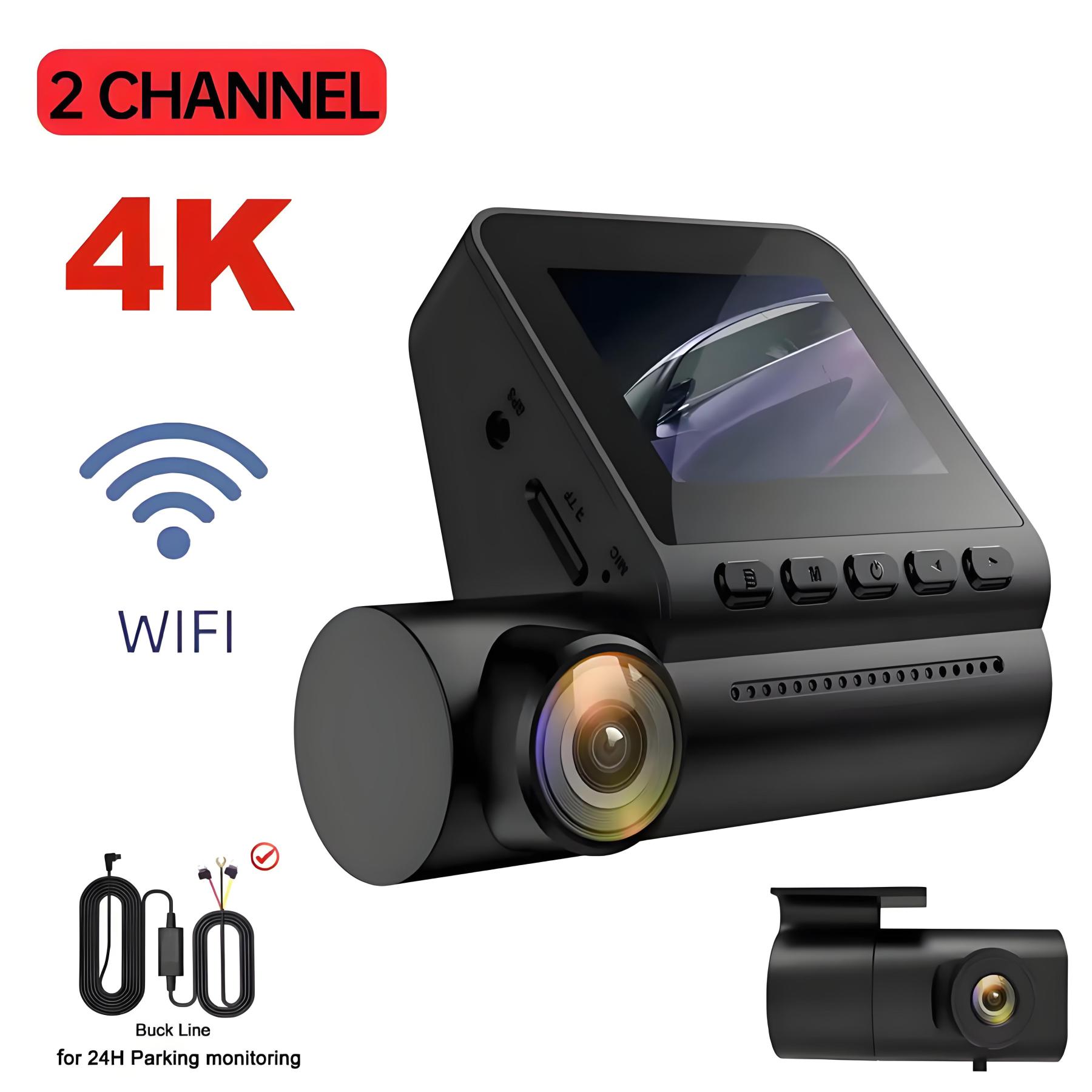 4K Dual Camera Dash Cam for Cars Dual-channel Record External GPS ADAS