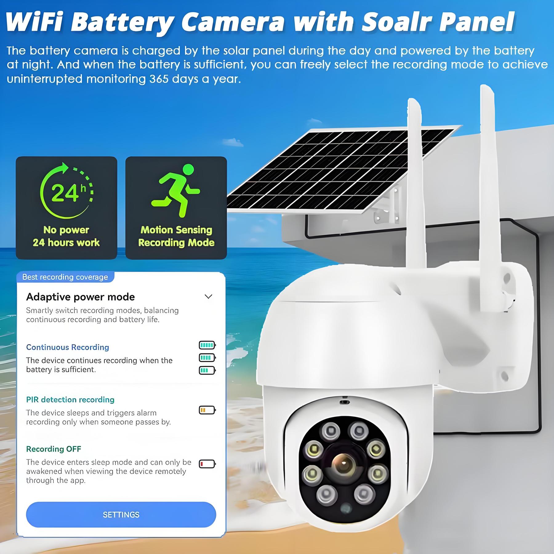 Tuya Solar WiFi Camera Outdoor HD 5MP Low Power Battery PTZ Security Camera PIR Auto Tracking IR Night Vision Surveillance Cam