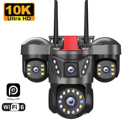 10K 20MP UHD Outdoor WiFi IP Camera Four Len Four Screen 360° 16X Zoom PTZ Security Cam Auto Tracking CCTV Wireless Surveillance