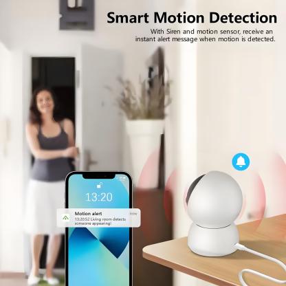 5G Wifi Dual Lens Camera Indoor 2K One-Touch-Call Baby Monitor Two Way Talk Security IP Camera with Alexa AI Motion Detection