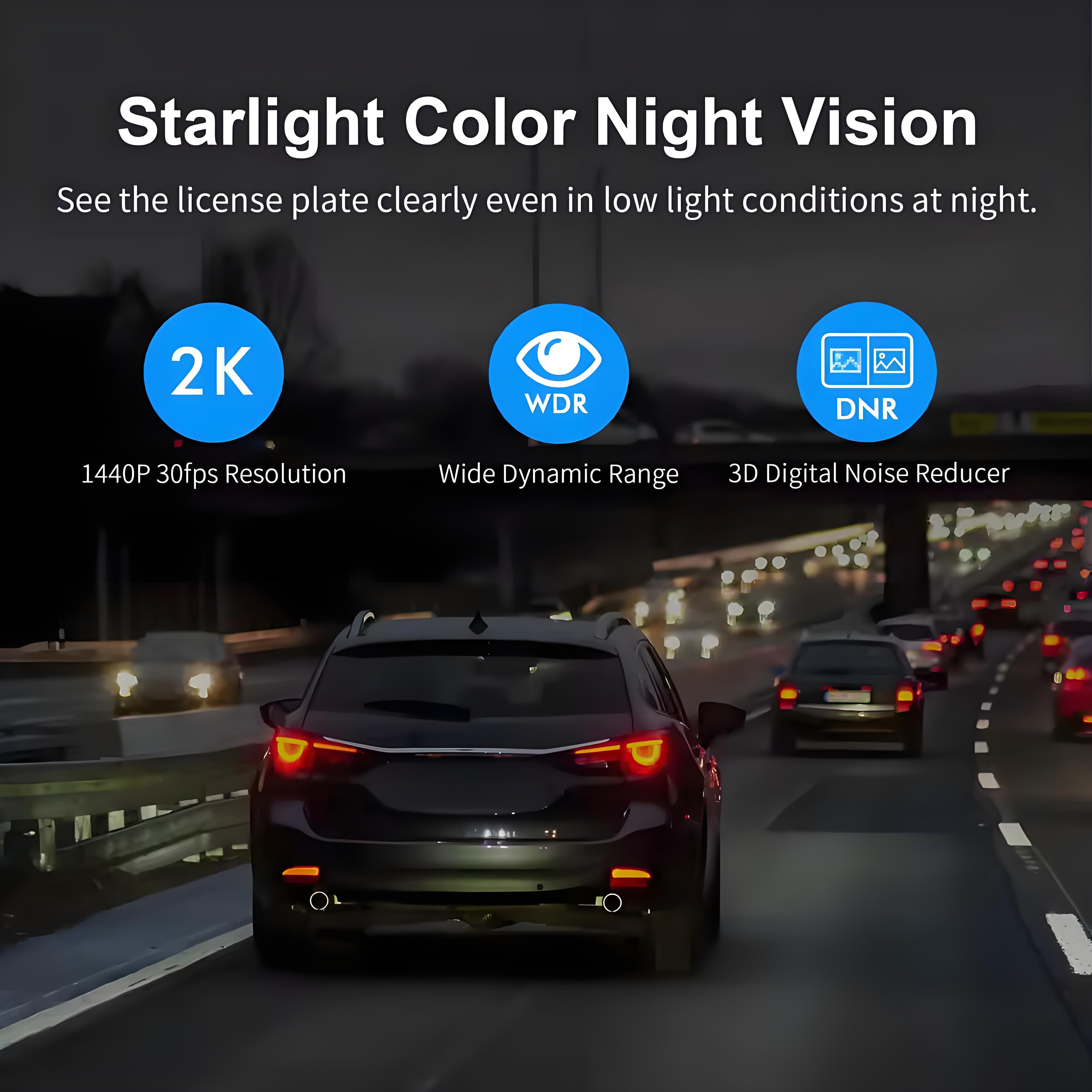 2K Car DVR GPS Dash Cam 1440P Video Recorder WiFi/App Control Dash Camera WDR G Sensor Night Vision Parking Monitor Mini Dashcam