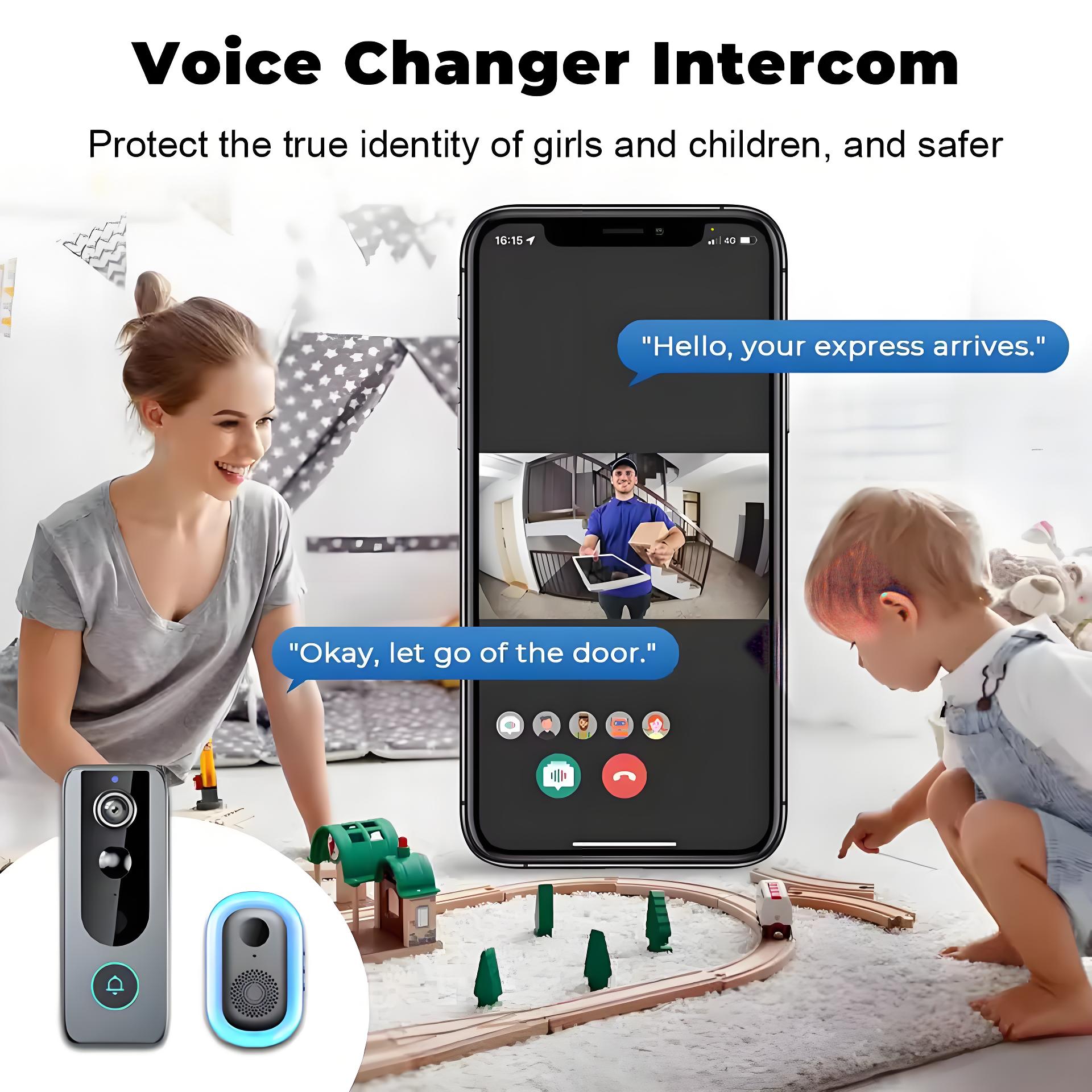 Tuya Doorbell with Camera Wireless Bundle Video Doorbell Wifi HD 1080P Outdoor Phone Door Bell Camera Security Video Intercom IR
