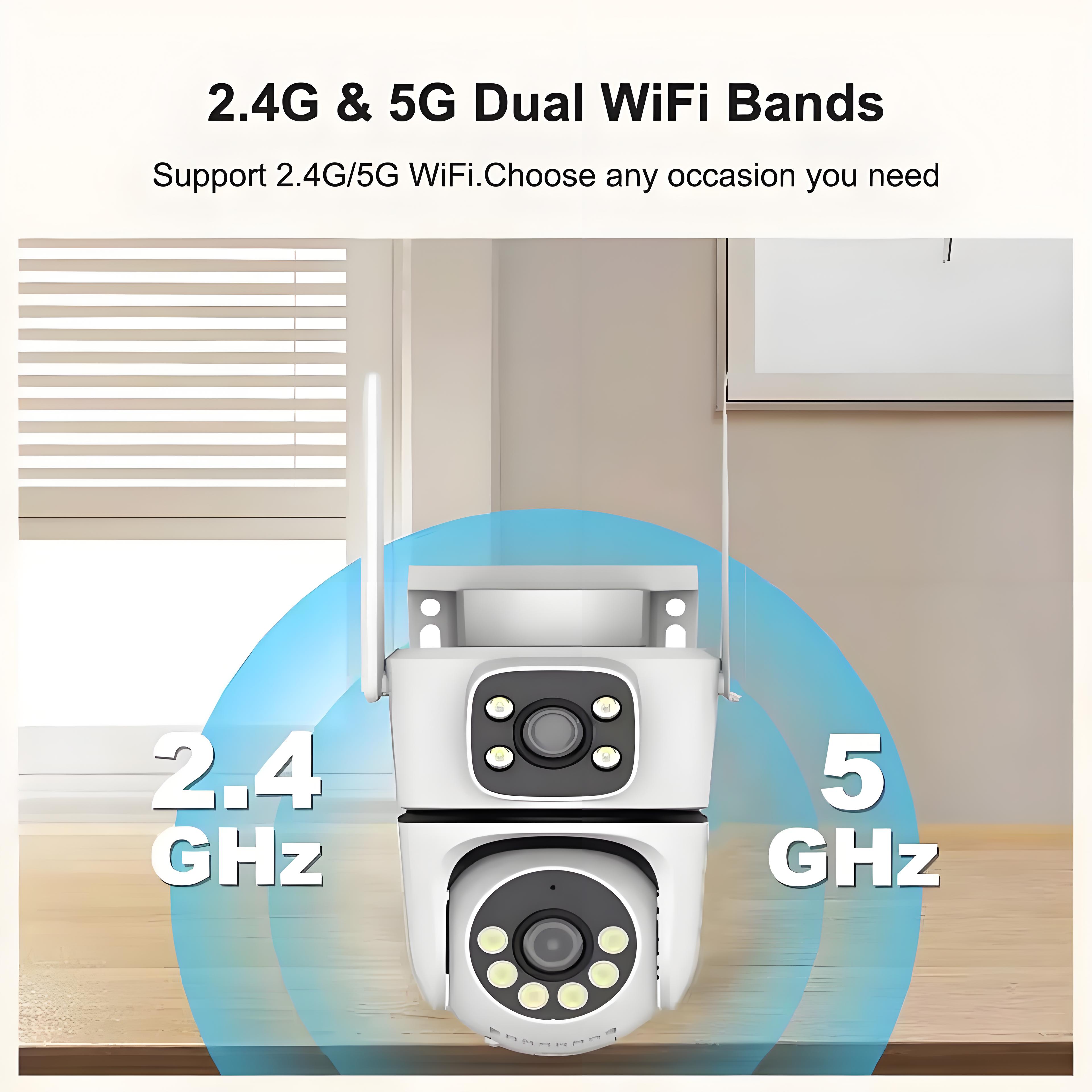 10MP Tuya Wifi PTZ Camera 4K Dual Lens Dual Screen Security Camera IR Human Detection Outdoor Wireless Surveillance 10X Zoom Cam