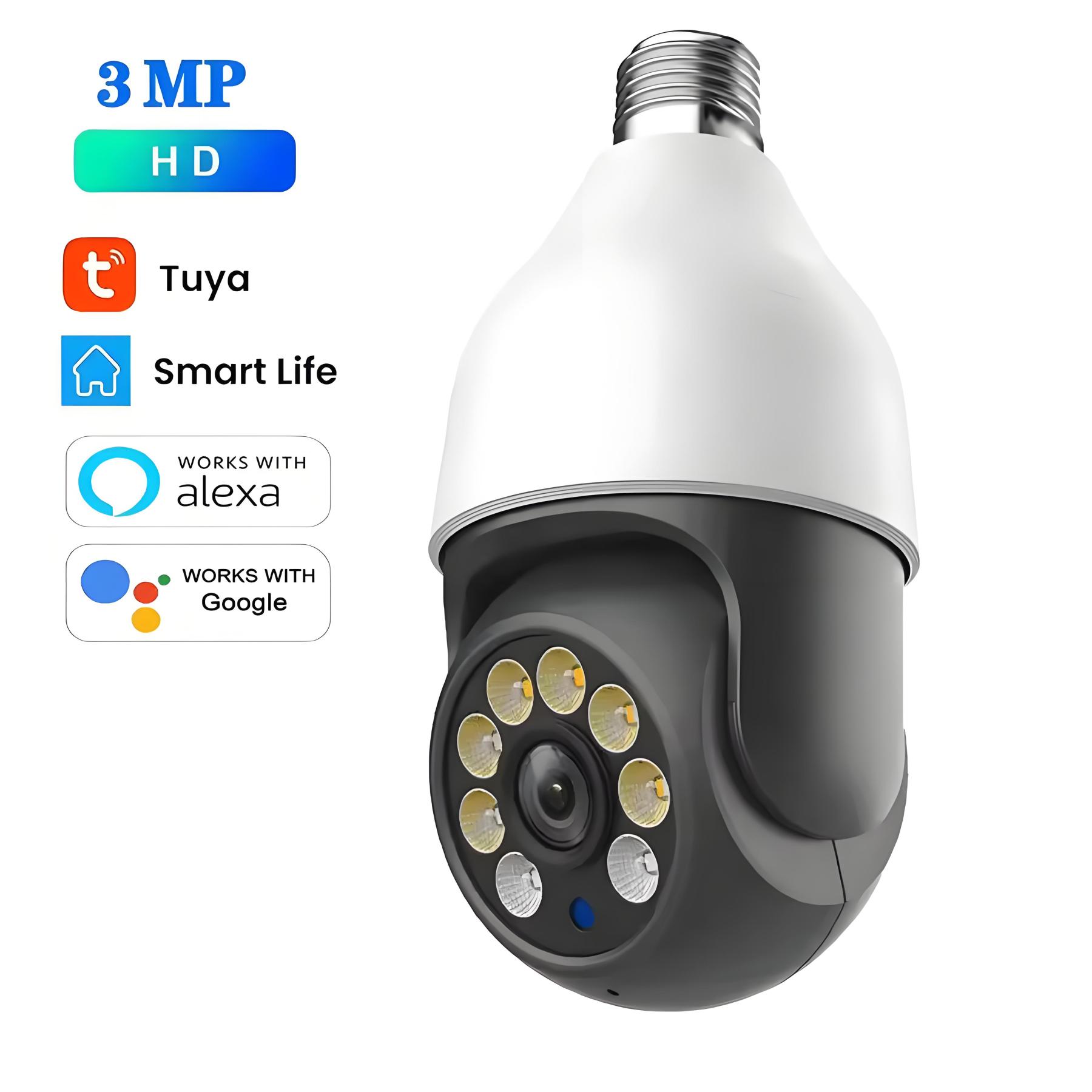 5G Wifi E27 Bulb Camera Tuya Smart 5MP PTZ Security Camera Outdoor Wir