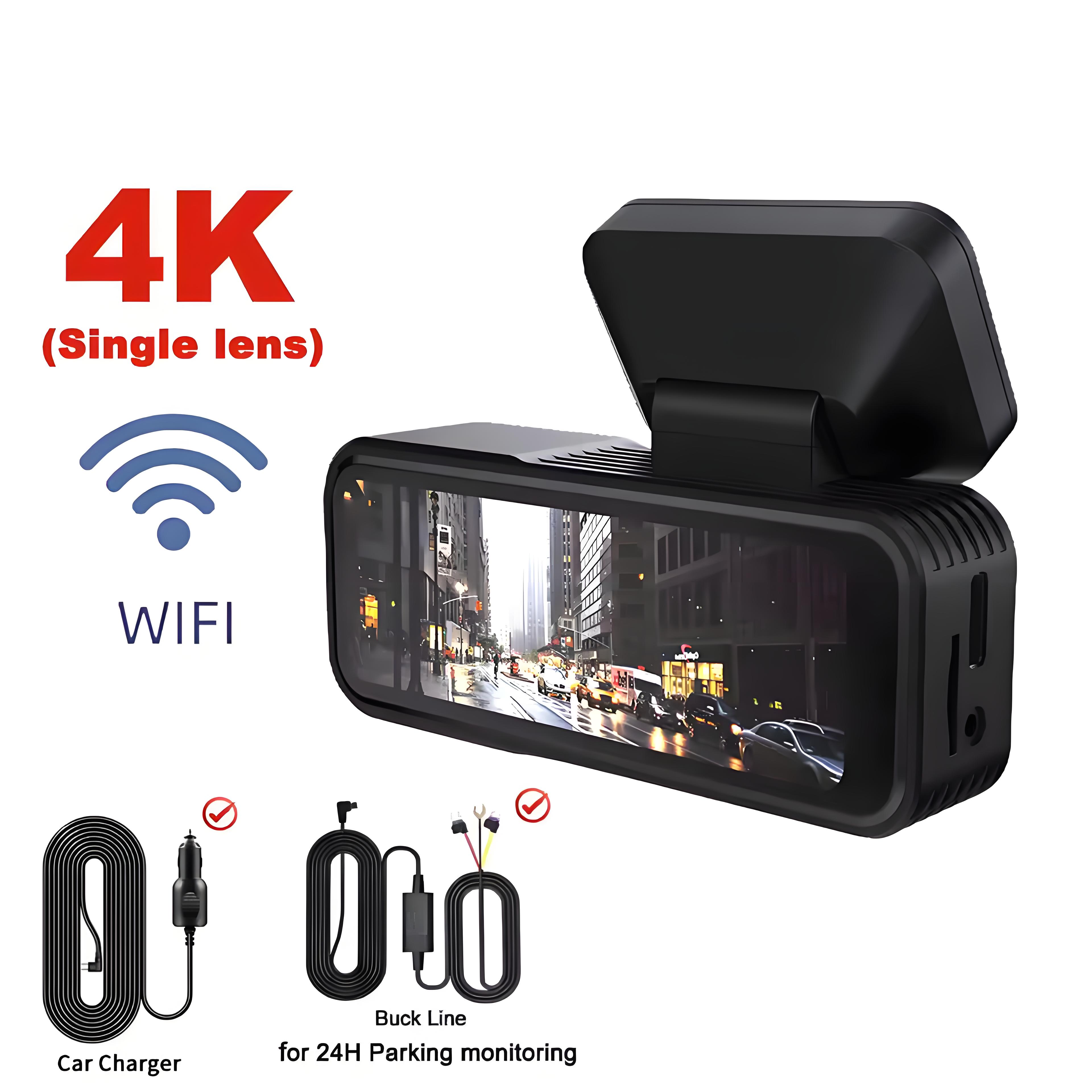 4K WIFI Dual Lens Dash Cam UHD Video Recording Car Camera DVR IR Night Vision Support GPS 24H Parking Wide Angle Car DVR Camera