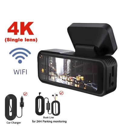 4K WIFI Dual Lens Dash Cam UHD Video Recording Car Camera DVR IR Night Vision Support GPS 24H Parking Wide Angle Car DVR Camera