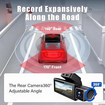 3 Channel Dash Cam for Cars Camera UHD 4K 3-Lens GPS Wifi Dashcam Video Recorder Rear View Camera for Vehicle Car DVR Camcorder
