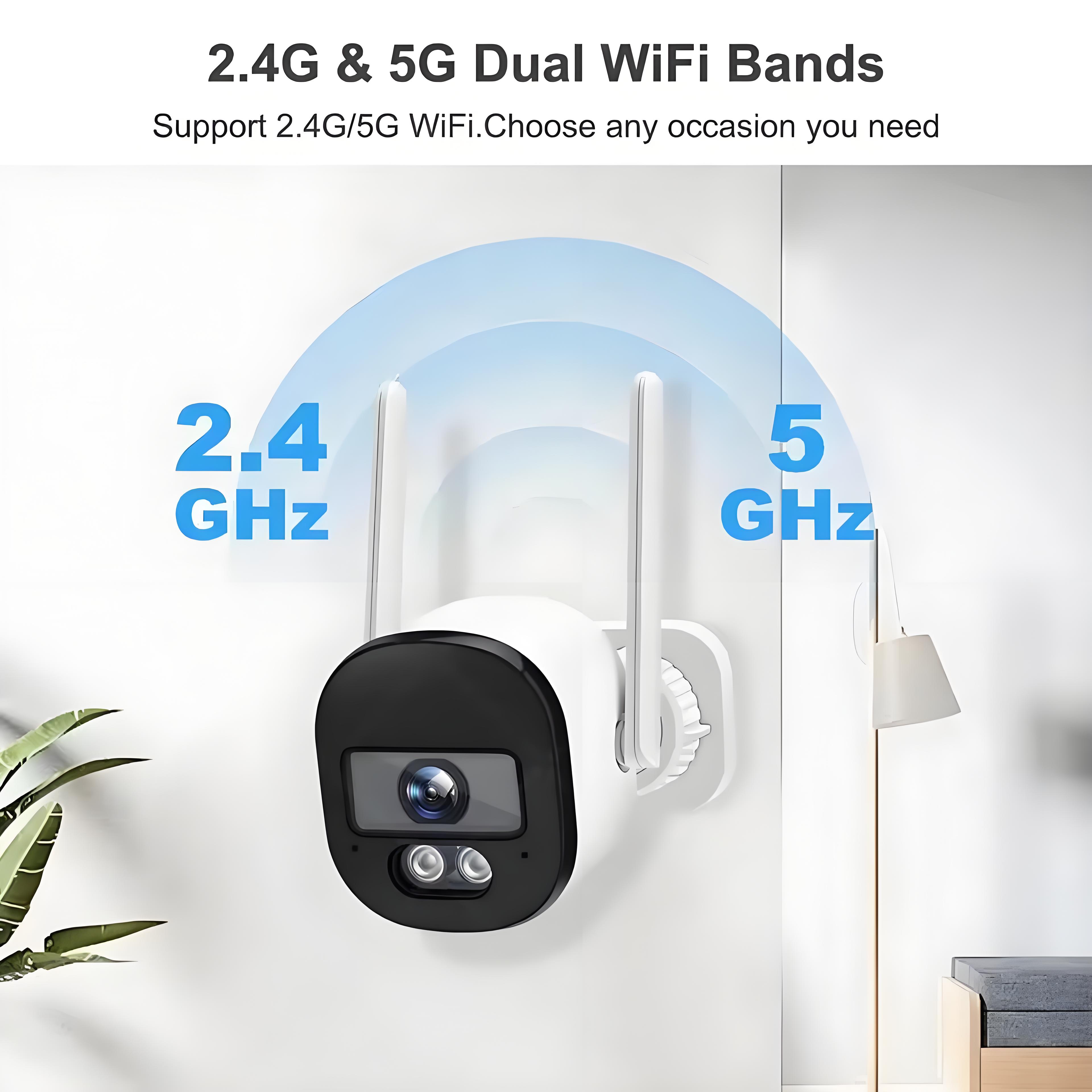 Tuya 5MP Bullet Camera Outdoor 2.4G/5G Dual Band Wifi Security Camera Color Night Vision Surveillance Support Onvif Two Way Talk