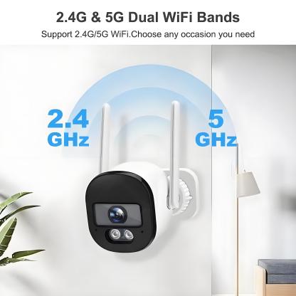 Tuya 5MP Bullet Camera Outdoor 2.4G/5G Dual Band Wifi Security Camera Color Night Vision Surveillance Support Onvif Two Way Talk