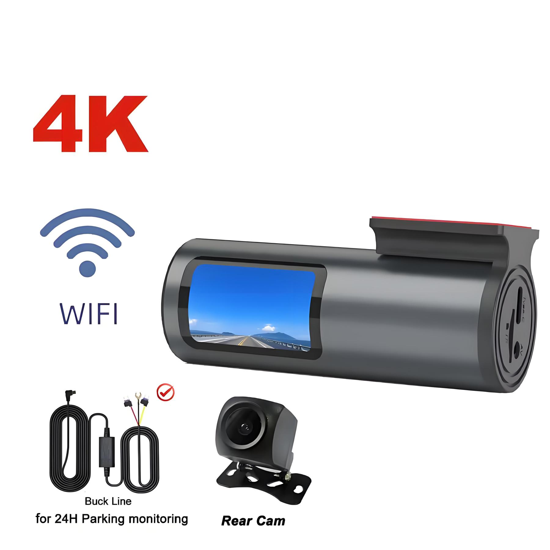 Dash Cam 4K WiFi GPS Dash Camera for Cars Mini Front Car DVR 24H Parki