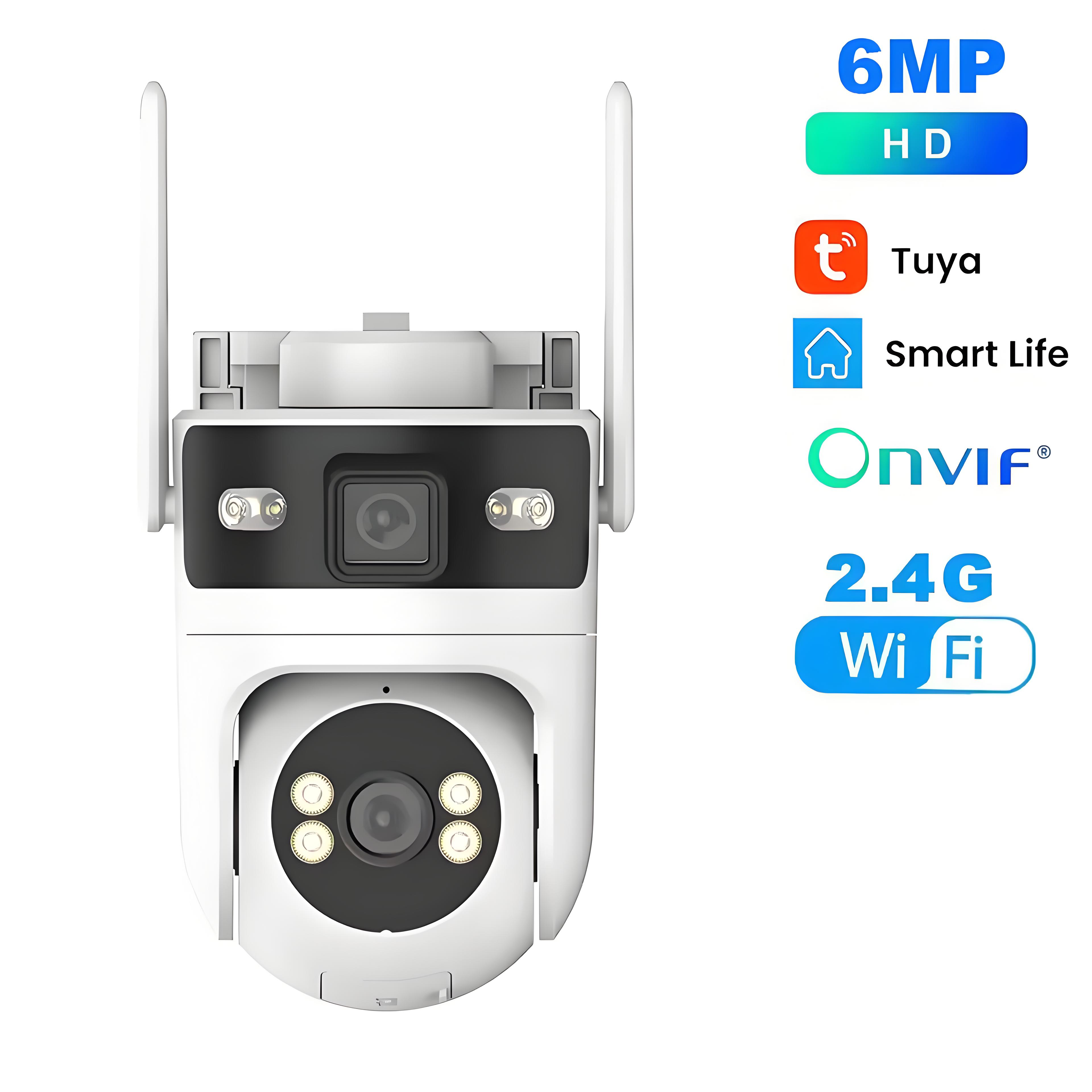 WiFi Outdoor Dual Lens Camera 4K 8MP Dual Screen PTZ Security Camera Motion Detection Auto Track CCTV Wireless Surveillance