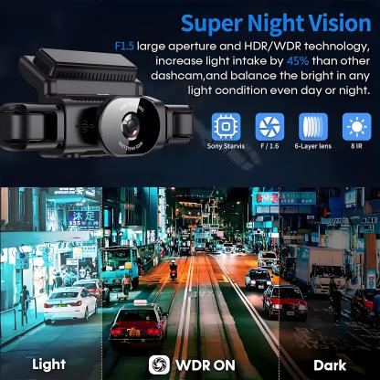 4 Channel WiFi Car DVR 360° All Sides Dash Cam 4*1080P Front & Rear Left Right Dash Camera for Cars 24H Parking Monitor Recorder