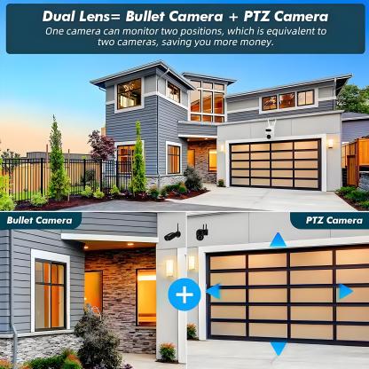 4K 8MP Tuya Dual Lens Wifi Camera Outdoor Security 4MP HD Dual Screen PTZ Camera AI Auto Tracking CCTV Audio Video Surveillance