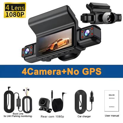 4 Channel WiFi Car DVR 360° All Sides Dash Cam 4*1080P Front & Rear Left Right Dash Camera for Cars 24H Parking Monitor Recorder