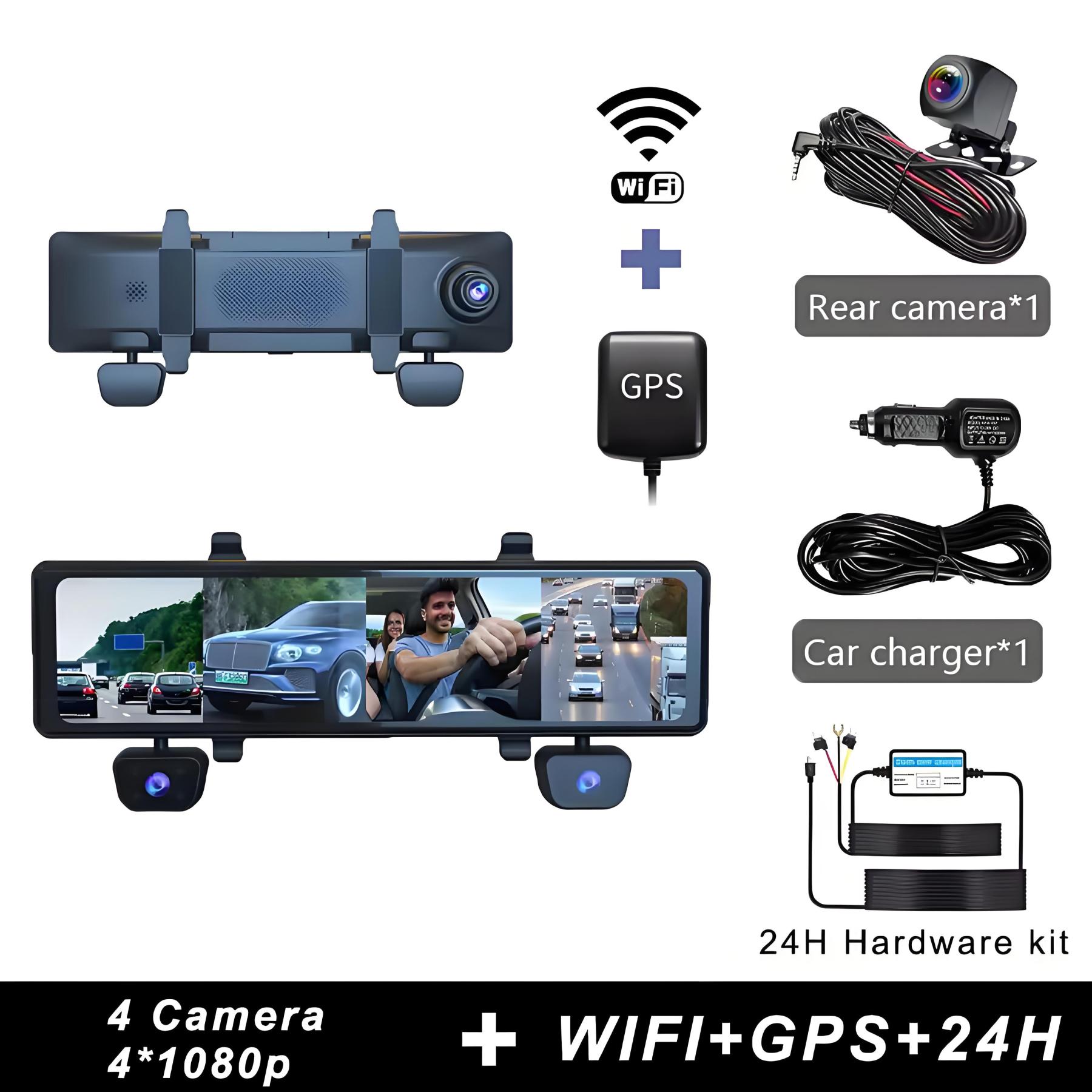 4*1080P 4CH Car DVR GPS 5G Wifi Built-in 128GB APP Control 24H Parking Monitor Night Vision Camera