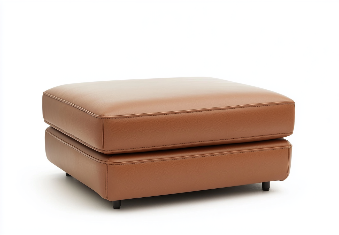 Reposapiés de cuero sintético marrón-Moblimo