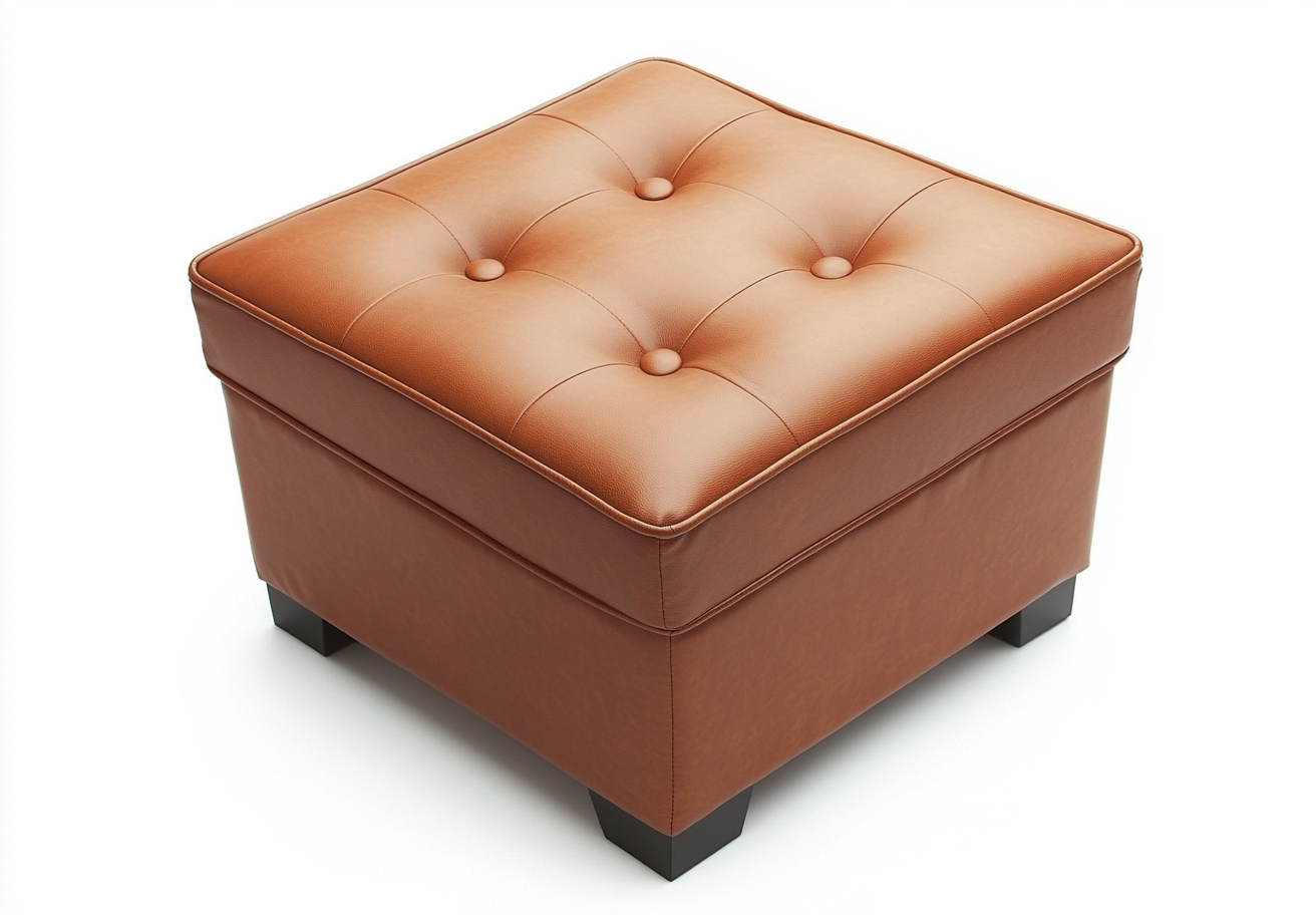 Reposapiés cuadrado con patas de madera negras-Moblimo