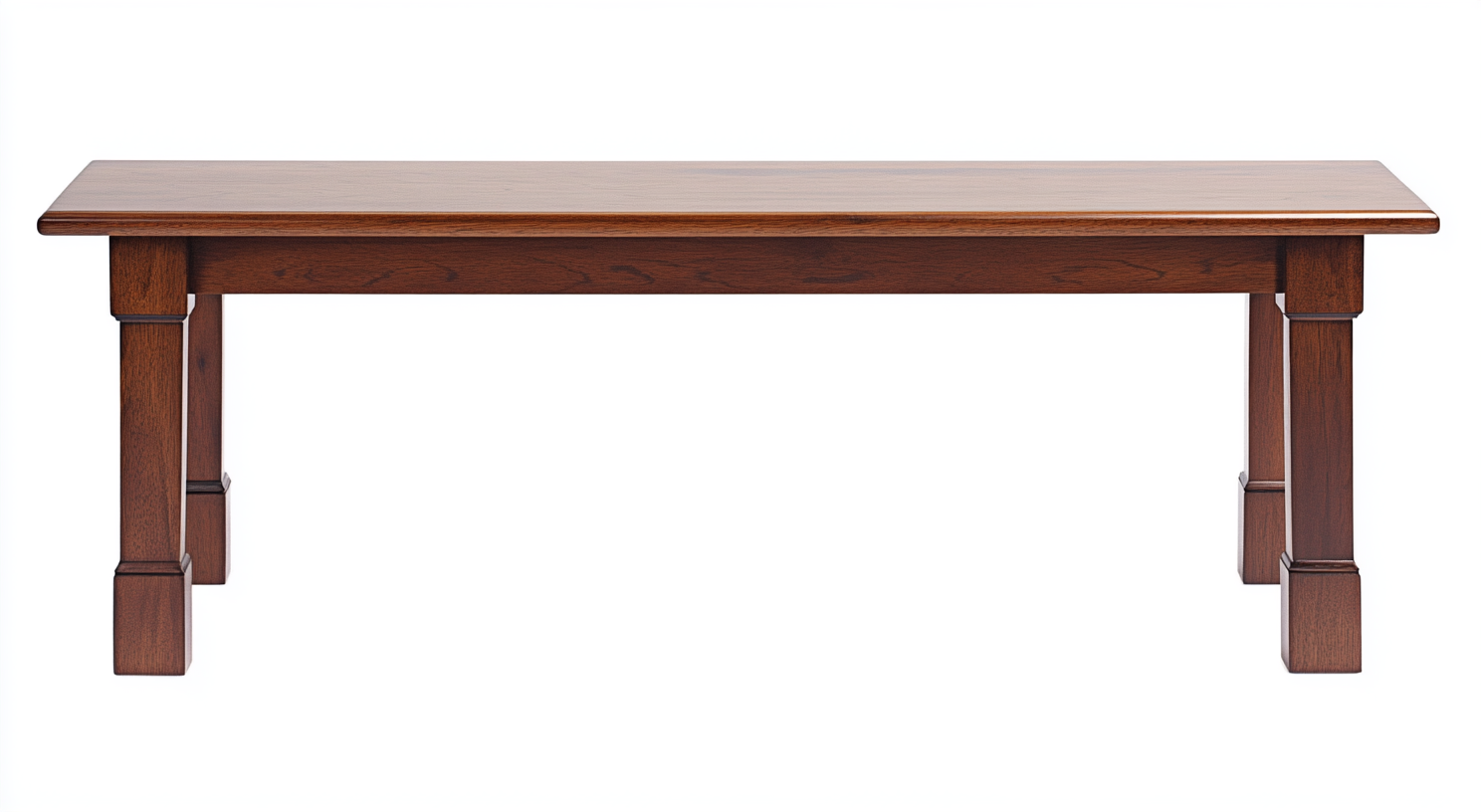 Banco de comedor clásico en madera maciza, acabado caoba oscuro-Moblimo