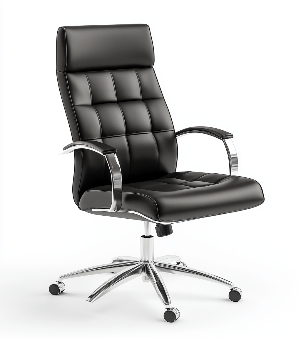 Silla de oficina ejecutiva reclinable con ruedas y respaldo alto-Moblimo