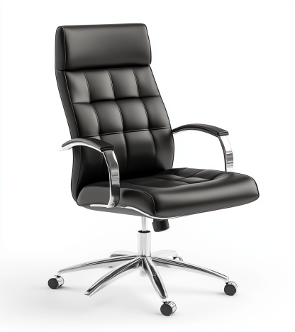 Silla de oficina ejecutiva reclinable con ruedas y respaldo alto-Moblimo