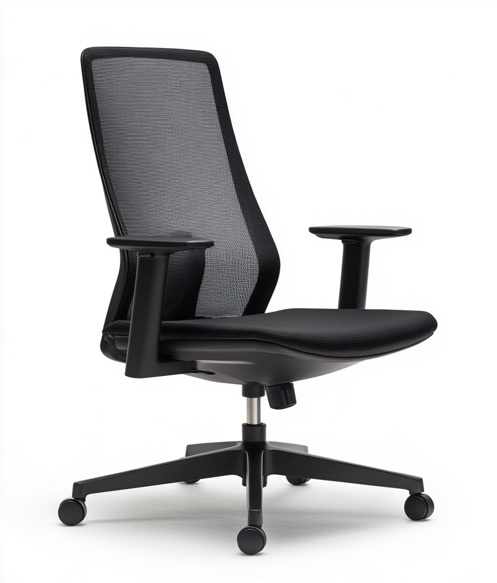 Silla de oficina ergonómica con respaldo de malla y altura ajustable-Moblimo