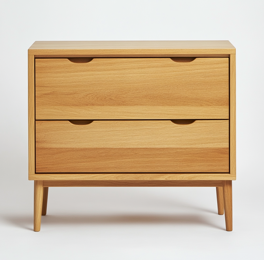 Cajonera de madera de roble clara para dormitorio o sala de estar-Moblimo