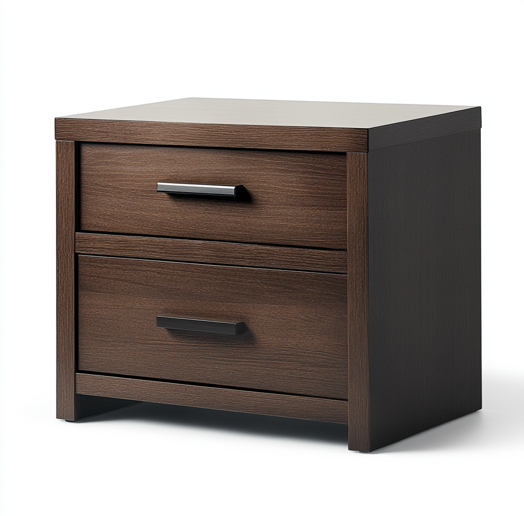 Mesita de noche moderna de madera oscura para dormitorio-Moblimo