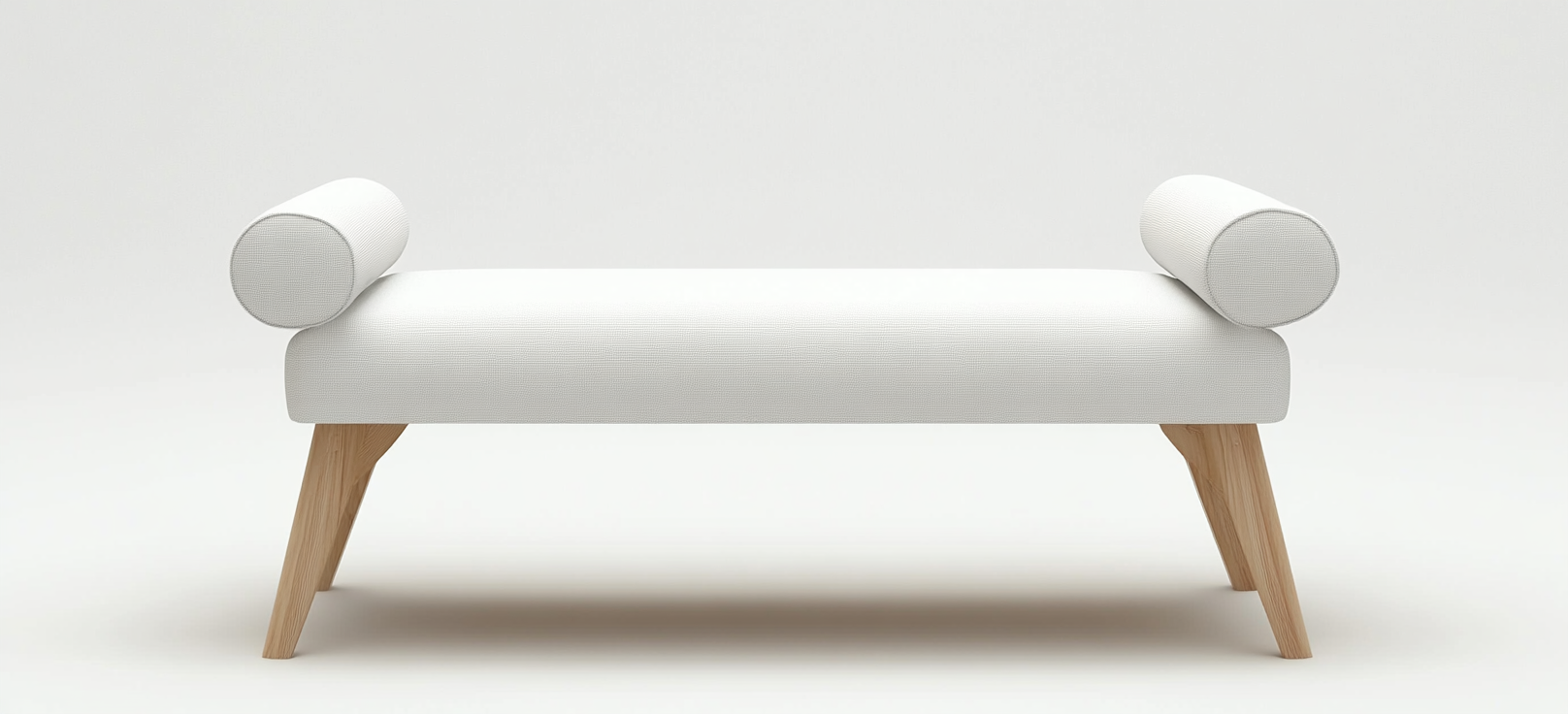 Banco tapizado para dormitorio con patas de madera-Moblimo