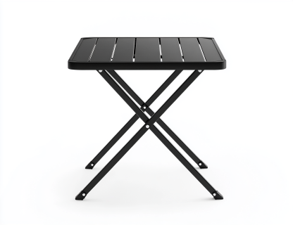 Mesa Plegable Cuadrada Negra de Metal para Terraza-Moblimo