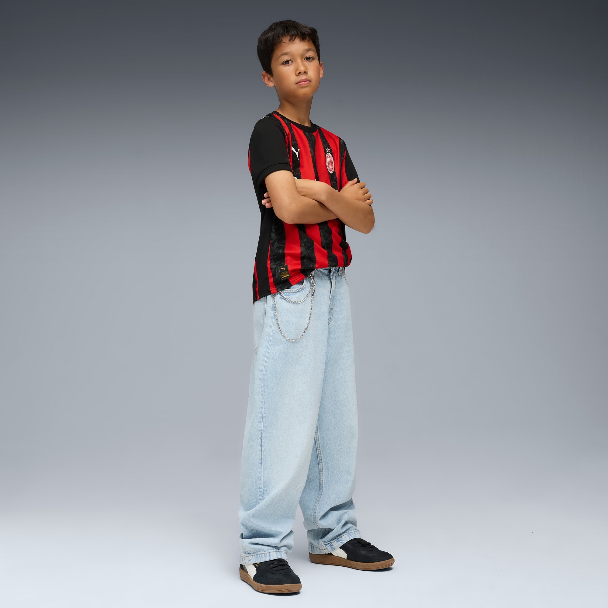 AC Milan '25/'26 Home Replica Big Kids' Soccer Jersey