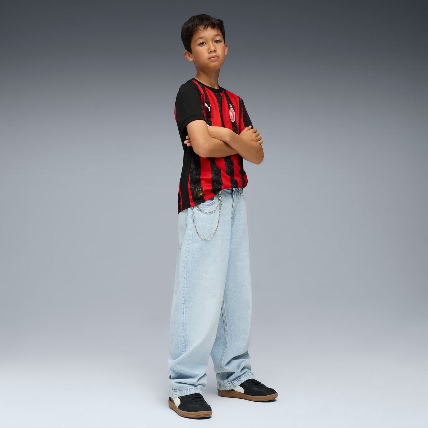 AC Milan '25/'26 Home Replica Big Kids' Soccer Jersey