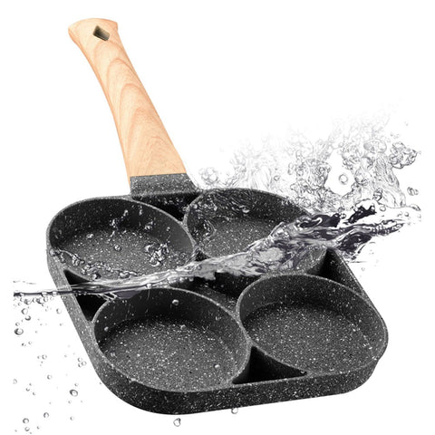 Modern functional four hole pan for breakfast and dinner eggs bacon pancakes omlet clean the pan