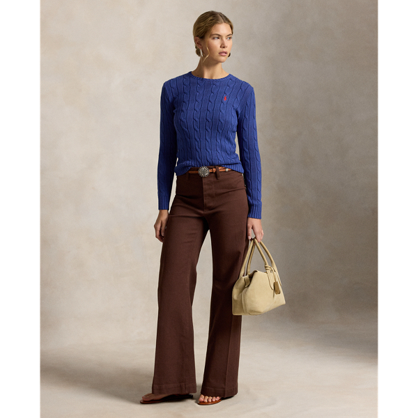 Polo Ralph Lauren Cable-Knit Cotton Crewneck Jumper - Charter Blue