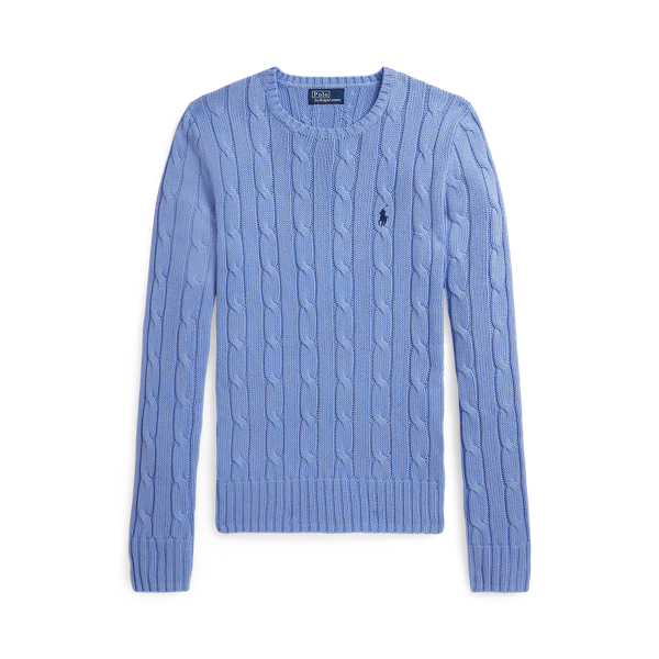 Polo Ralph Lauren Cable-Knit Cotton Crewneck Jumper - New Litchfield Blue