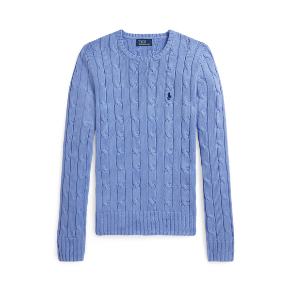 Polo Ralph Lauren Cable-Knit Cotton Crewneck Jumper - New Litchfield Blue