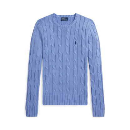 Polo Ralph Lauren Cable-Knit Cotton Crewneck Jumper - New Litchfield Blue