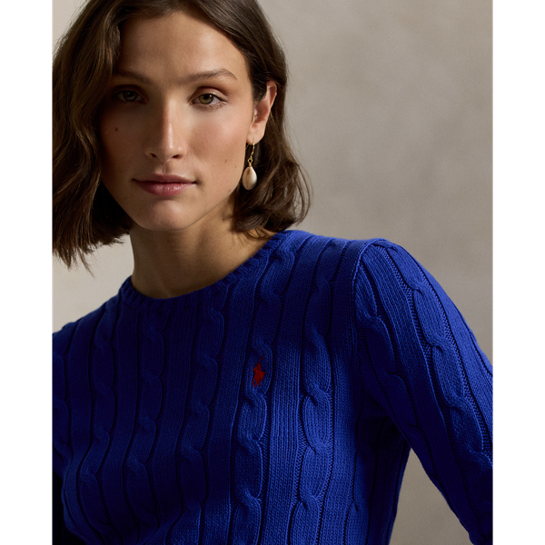 Polo Ralph Lauren Cable-Knit Cotton Crewneck Jumper - Rugby Royal