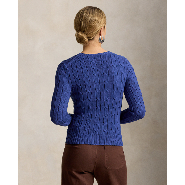 Polo Ralph Lauren Cable-Knit Cotton Crewneck Jumper - Charter Blue
