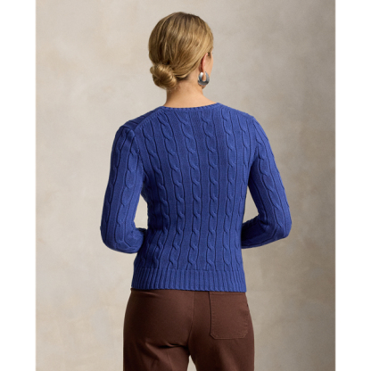 Polo Ralph Lauren Cable-Knit Cotton Crewneck Jumper - Charter Blue
