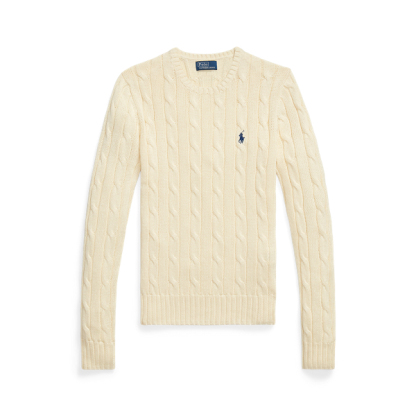 Polo Ralph Lauren Cable-Knit Cotton Crewneck Jumper - Cream
