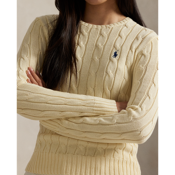 Polo Ralph Lauren Cable-Knit Cotton Crewneck Jumper - Cream