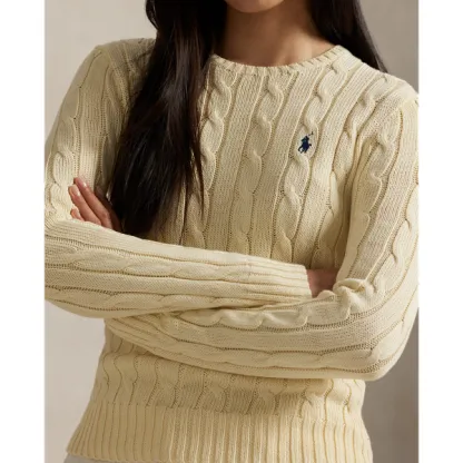 Polo Ralph Lauren Cable-Knit Cotton Crewneck Jumper - Cream