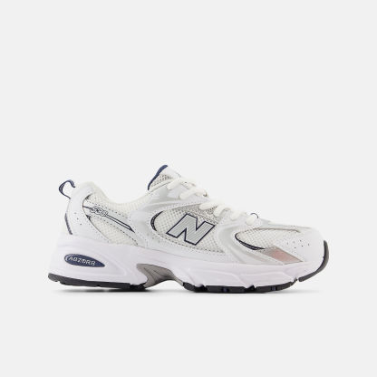 New Balance 530 LACE Lace - WHITE con NATURAL INDIGO e Silver Metallic - immagine 1