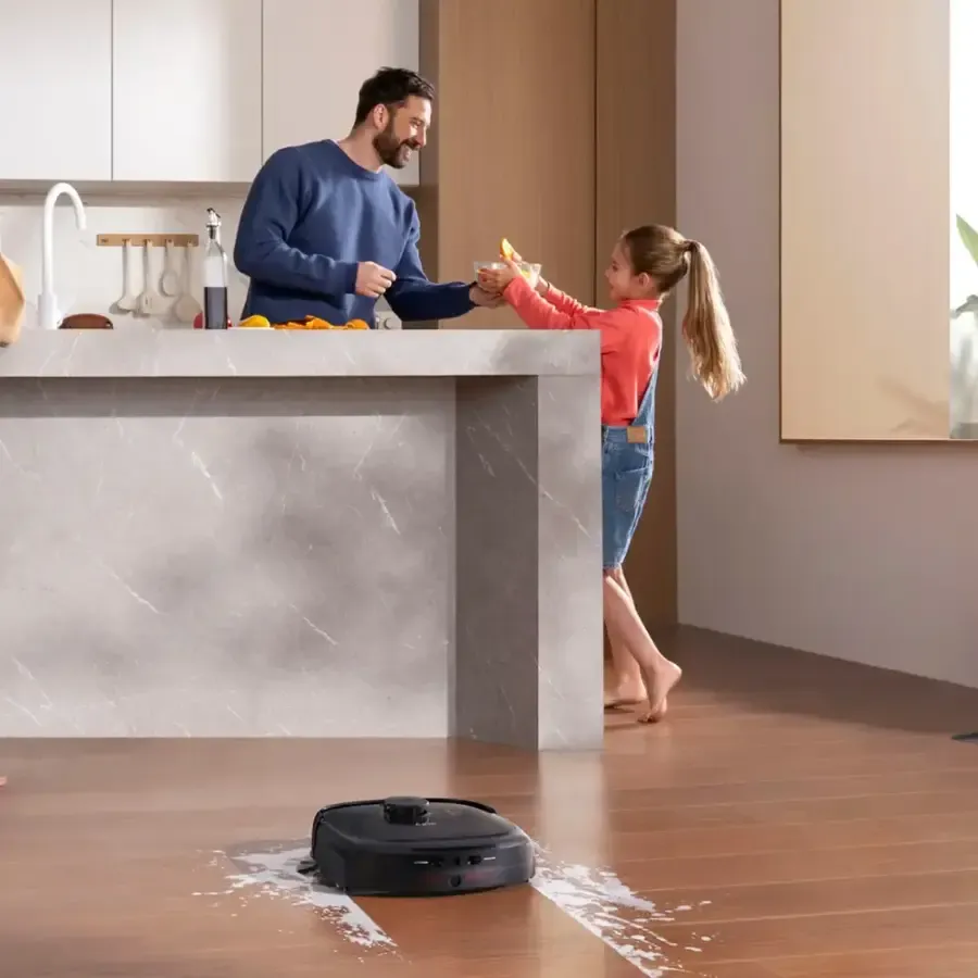 euthtfy - Aspirateur robot Omni E28 et balai serpillière à autonomie plus rapide