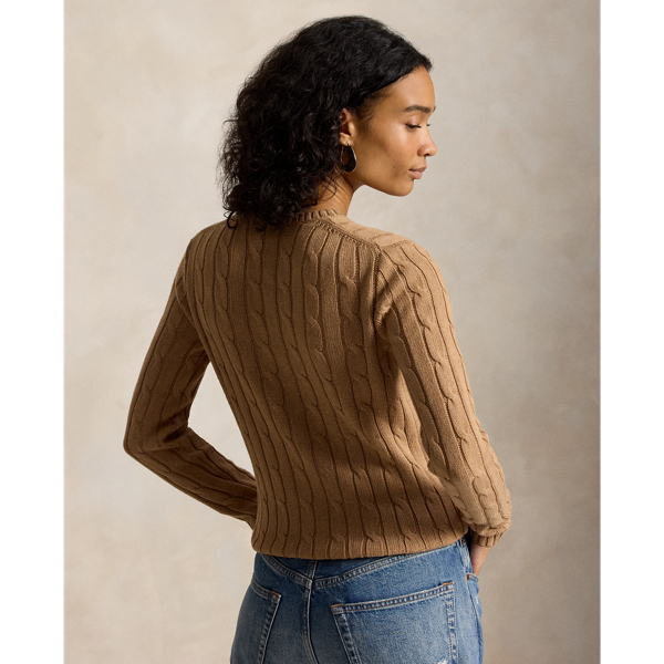 Polo Ralph Lauren Cable-Knit Cotton Crewneck Jumper - Collection Camel Melange