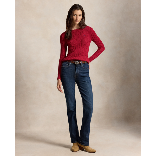 Polo Ralph Lauren Cable-Knit Cotton Crewneck Jumper - Eaton Red